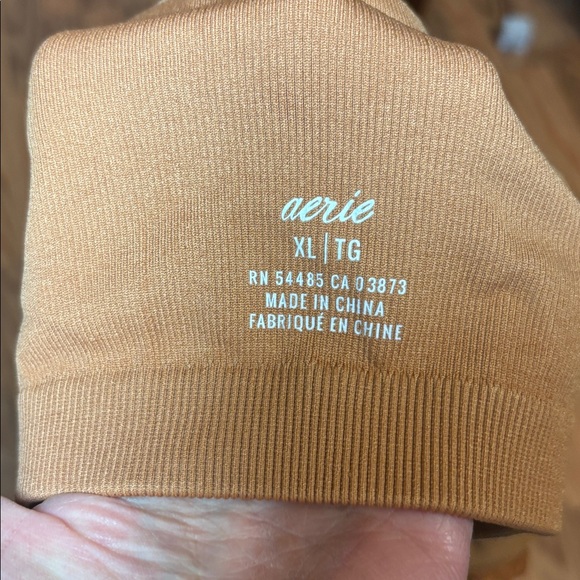 Aerie Tan Ribbed Knit Bra crop Cami Top, XL - Picture 6 of 6